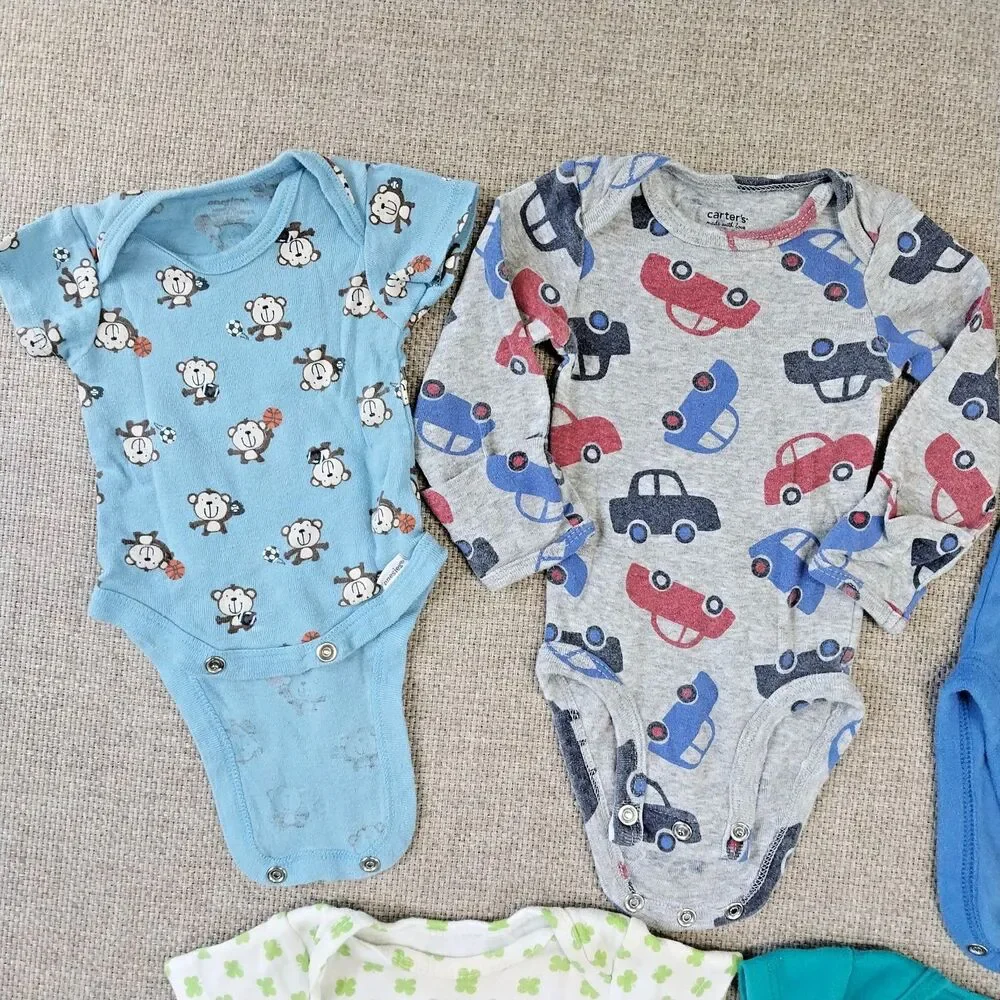 Baby Infant Boy Clothing Bundle Bodysuit Variety Of Colors 10 Pieces Newborn #15